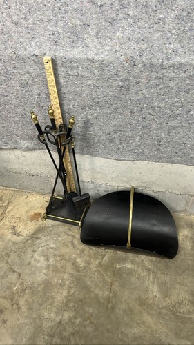 Black brass fireplace - black,